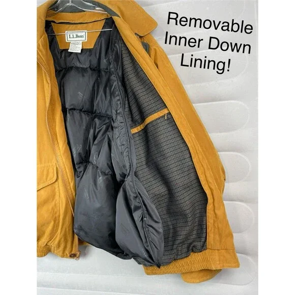 L.L.Bean Men Tall XL Vintage Chore Coat Removable Goose Down Liner Barn Workwear - Picture 15 of 16